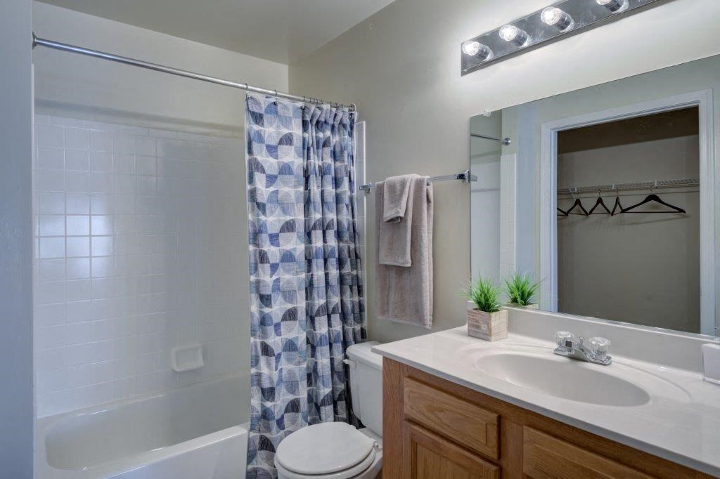 a bathroom with a shower toilet and sink