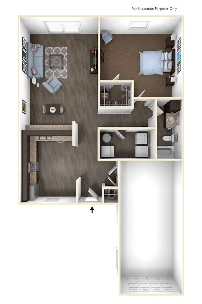 Iris duplex 1 bed 1 bath 863 Sq.Ft. at Regency Preserve, Avon, IN 46123