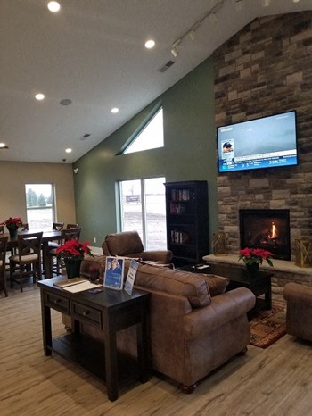 Clubhouse with Fireplace and TV at Regency Preserve, Avon, IN, 46123