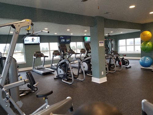 Fitness Center with Cardio Equipment and Free Weights at Regency Preserve, Avon, IN 46123