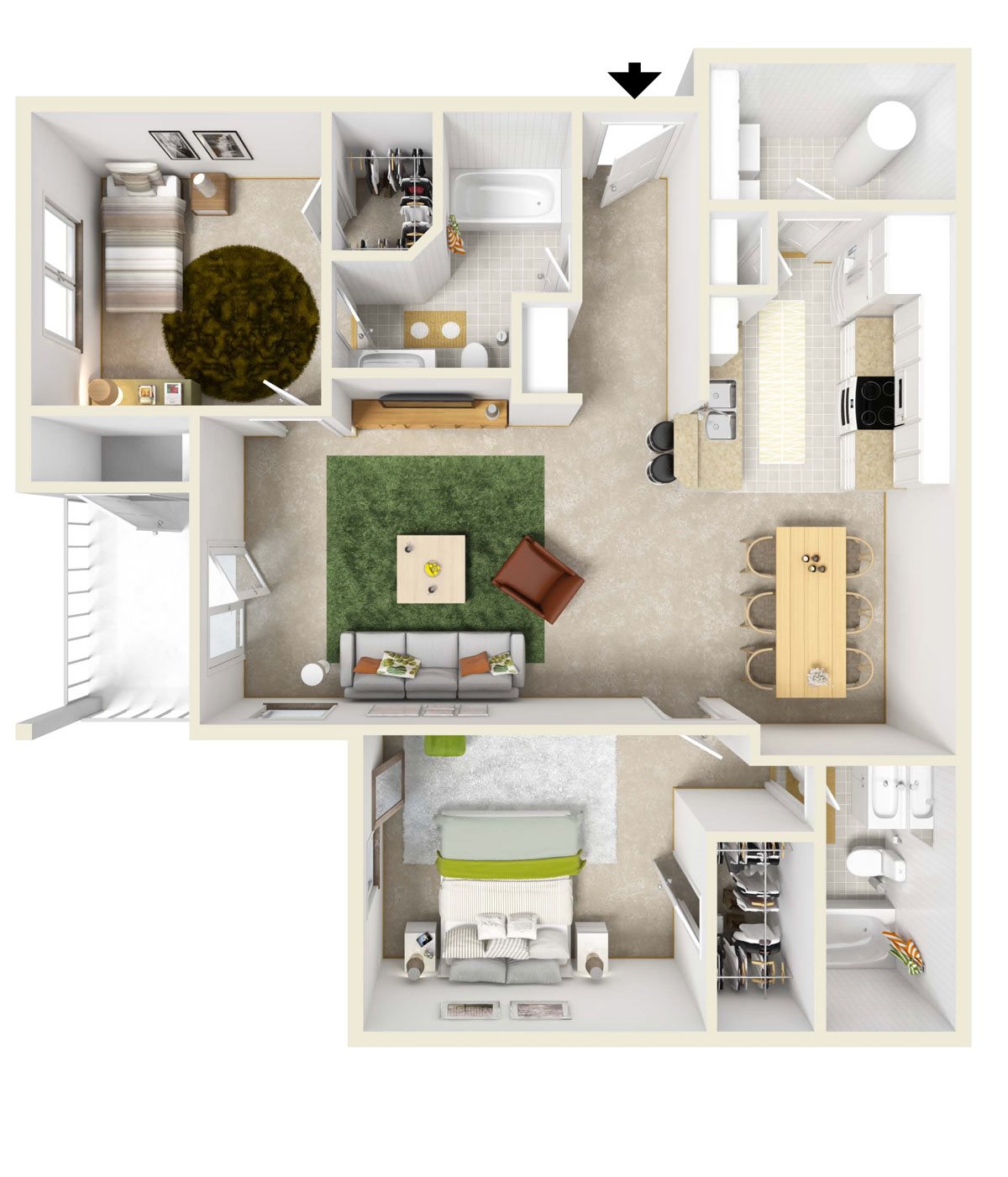 Two Bedroom Two Bath