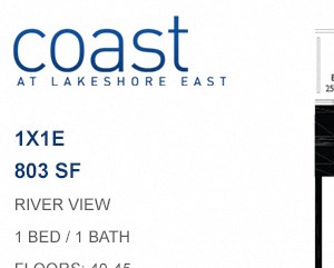 Coast at Lakeshore East floor plan, Chicago, Illinois
