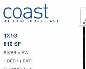 Coast at Lakeshore East floor plan, Chicago, Illinois