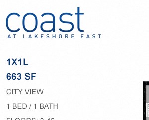 Coast at Lakeshore East floor plan, Chicago, Illinois