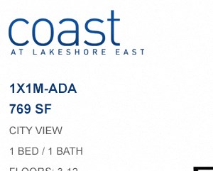 Coast at Lakeshore East floor plan, Chicago, Illinois