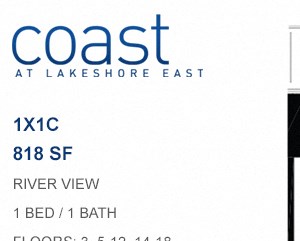 Coast at Lakeshore East floor plan, Chicago, Illinois