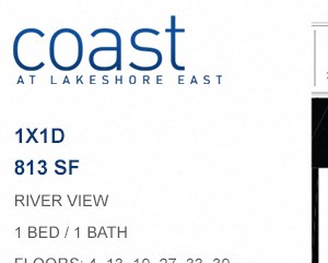 Coast at Lakeshore East floor plan, Chicago, Illinois