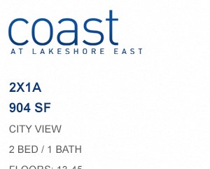 Coast at Lakeshore East floor plan, Chicago, Illinois