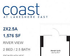 Coast at Lakeshore East floor plan, Chicago, Illinois