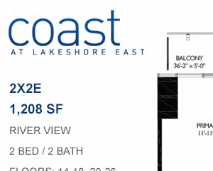 Coast at Lakeshore East floor plan, Chicago, Illinois