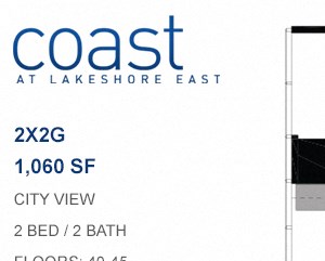Coast at Lakeshore East floor plan, Chicago, Illinois