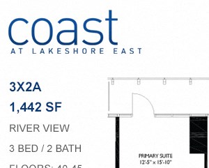 Coast at Lakeshore East floor plan, Chicago, Illinois
