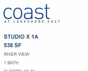 Coast at Lakeshore East floor plan, Chicago, Illinois