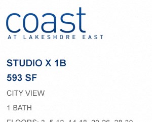 Coast at Lakeshore East floor plan, Chicago, Illinois