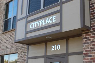 a cityplace sign on the front of a building