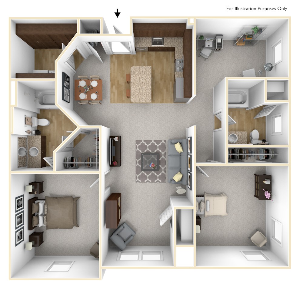 Floor Plans of The Grand Castle Apartment Homes in