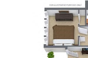 2 BEDROOM-1 BATH GARDEN Floor Plan 2 BEDROOM-1 BATH GARDEN Floor Plan at Parkstead Watertown at City Center, Watertown