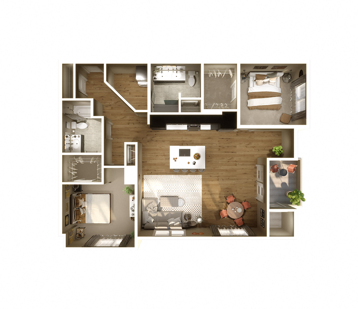 Bedford floor plan  at Keva Flats, Pennsylvania, 19341