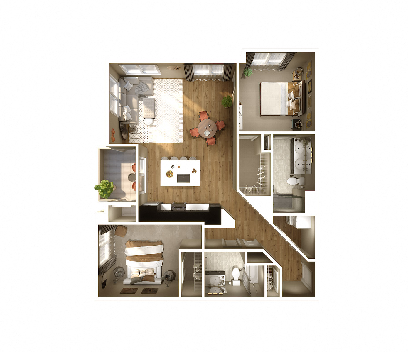 Bexley floor plan  at Keva Flats, Exton, PA