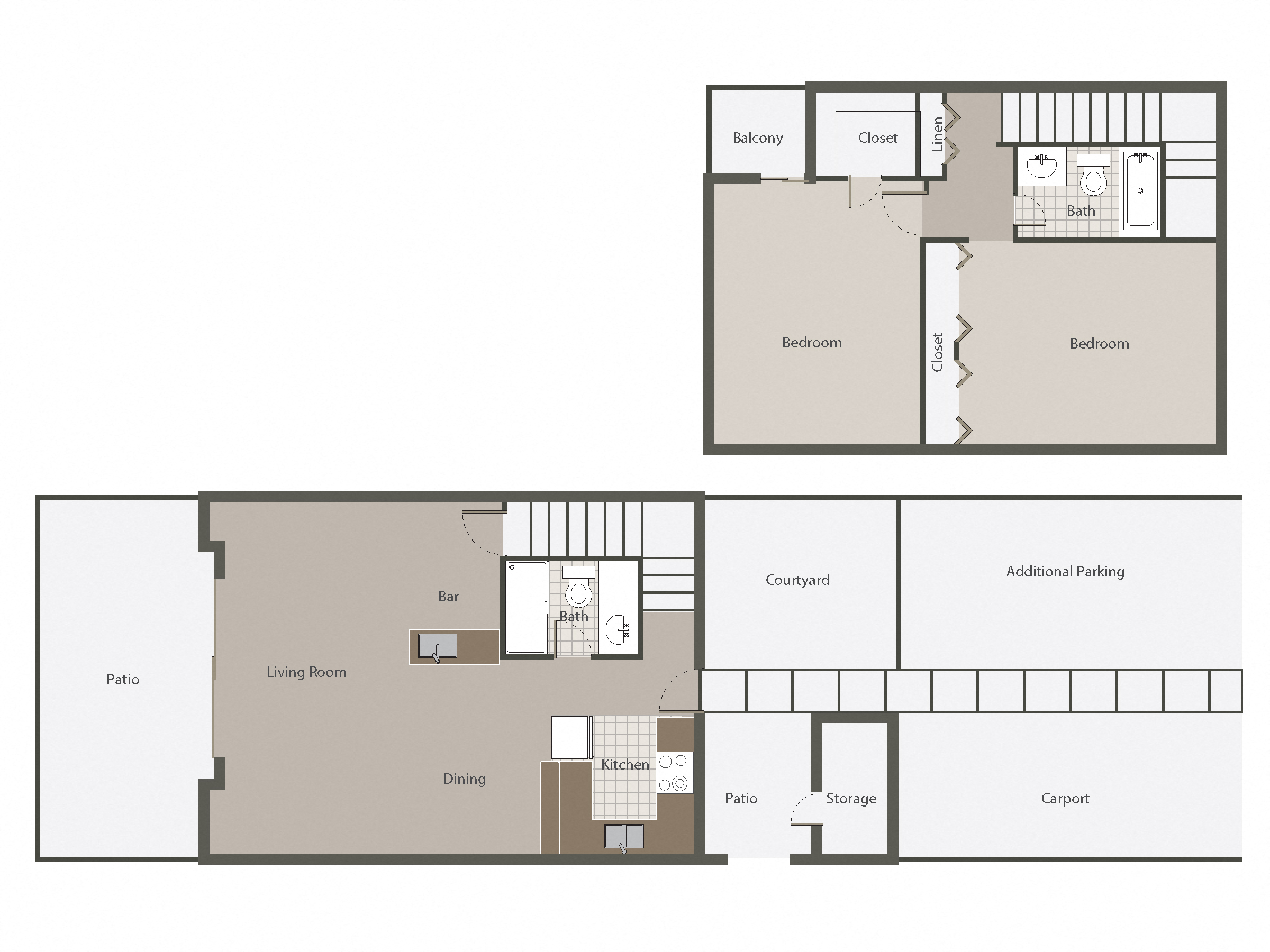 Sonoma 2BR/2BH 1,316 Sq.Ft. Floor plan at Desert Creek, Albuquerque