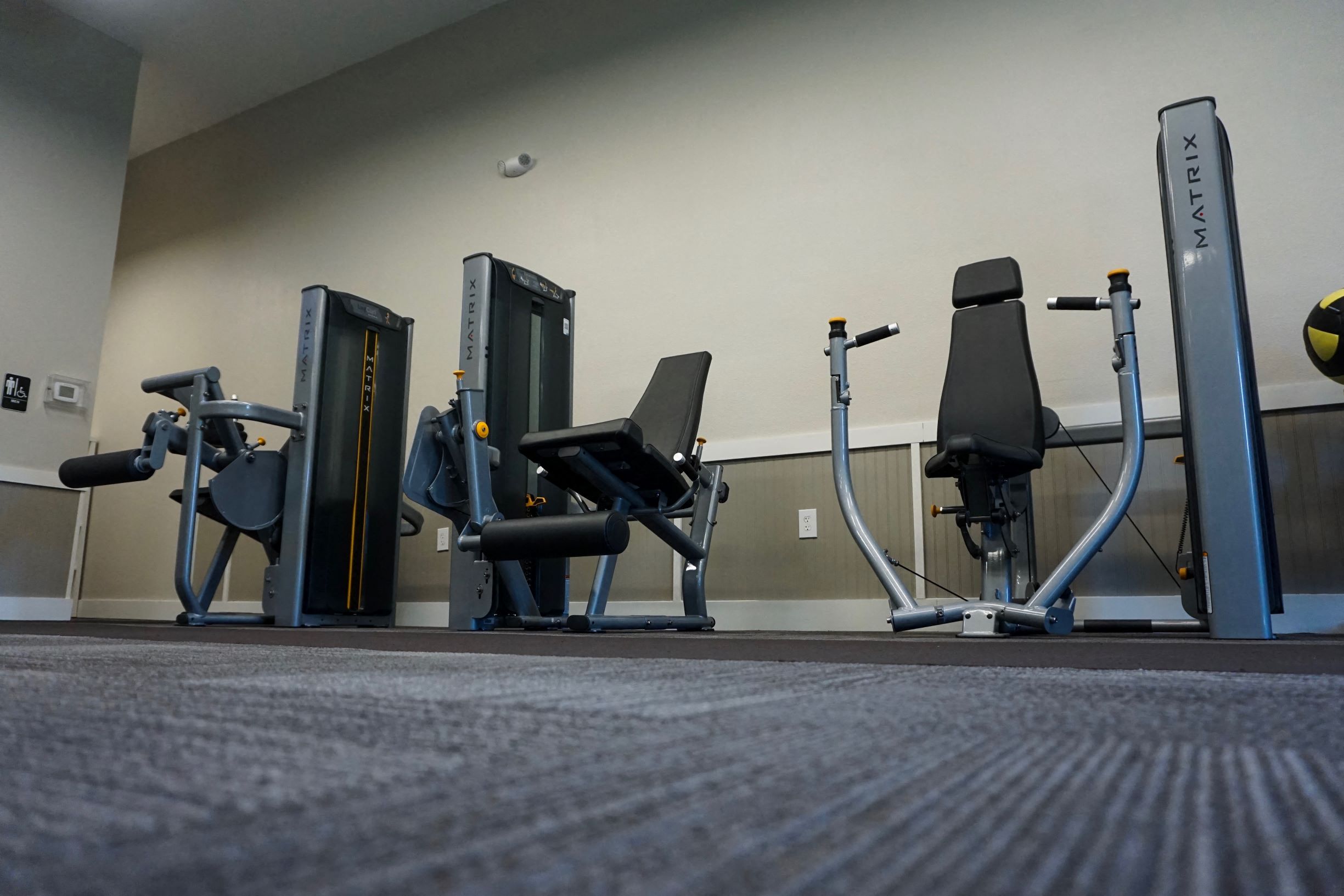 Strength training equipment is also part of the 24 hour fitness center.