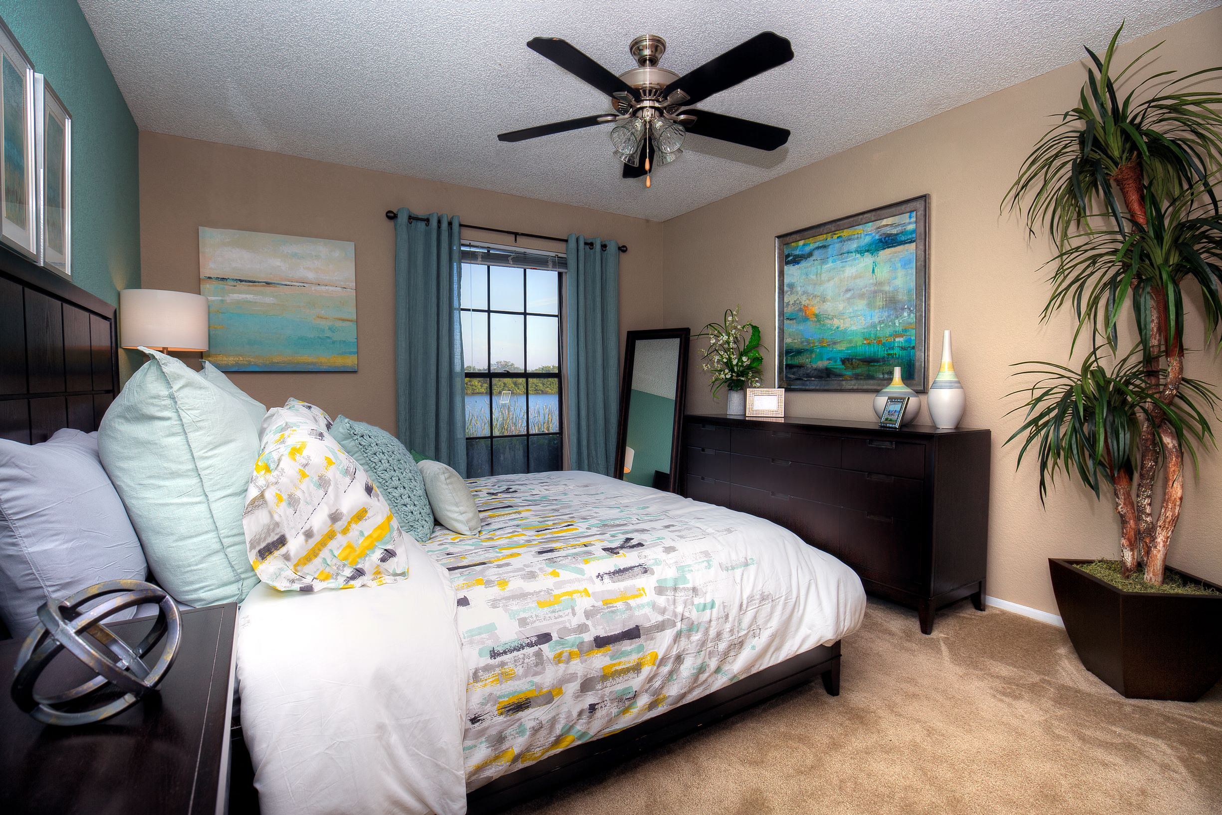 There are one and two bedroom homes in the community with beautiful lake views.