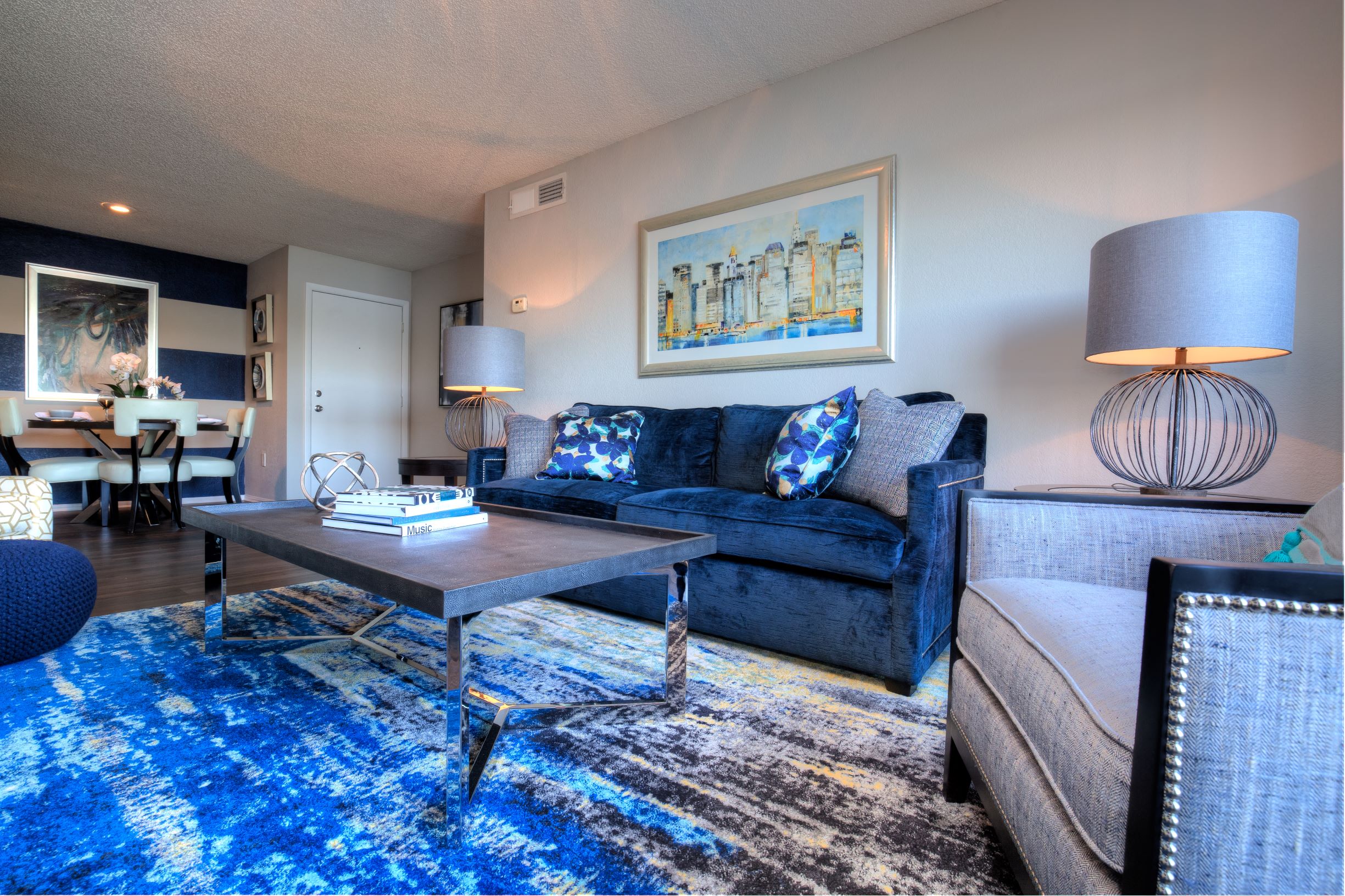 Spacious living rooms are offered in all apartment homes.