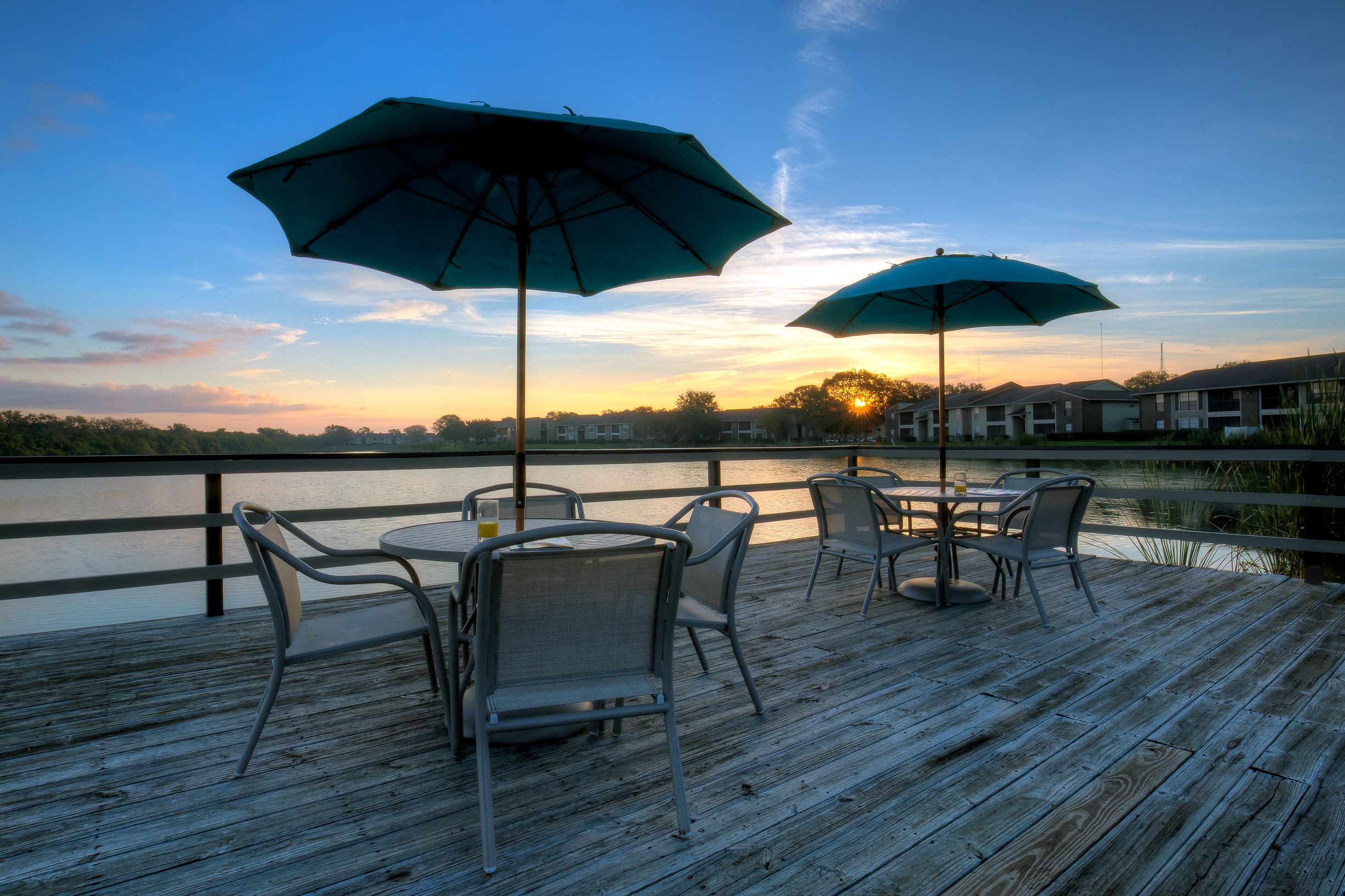 Lake views can be enjoyed from one of the pool decks.