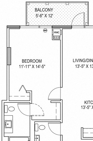 One Bedroom With Den a11 Floor Plan One Bedroom With Den a11 Floor Plan at One 333, Chicago, 60605