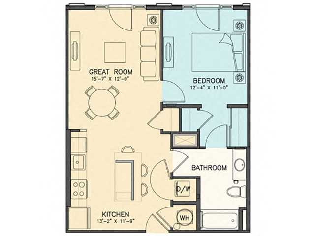 Broadway floor plan at The Chapman Apartments