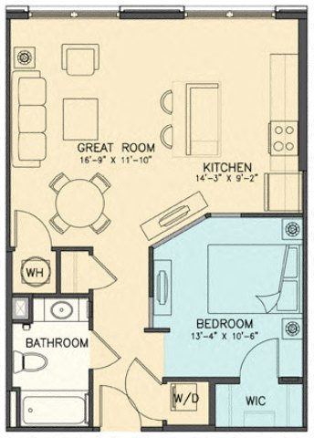 Calypso floor plan at The Chapman Apartments