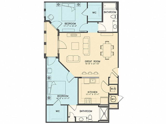 Oscar floor plan at The Chapman Apartments