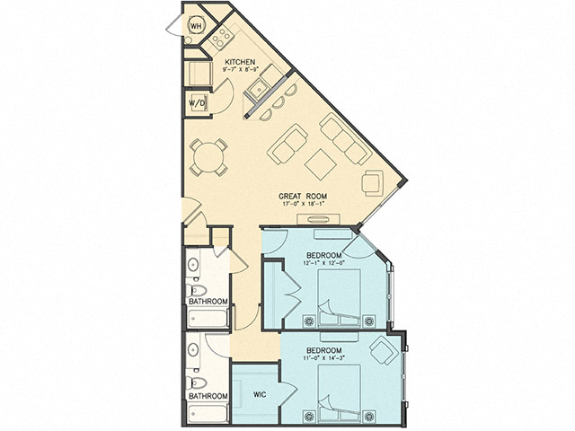 Tneor floor plan at The Chapman Apartments