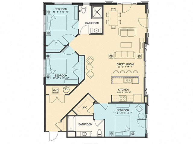 Quartet floor plan at The Chapman Apartments