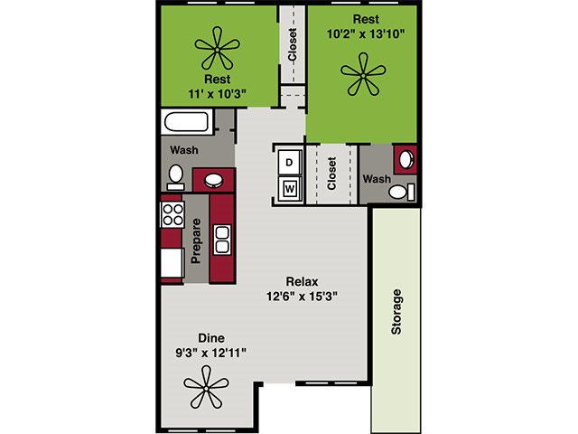 2-1 1.5 Floor Plan 3
