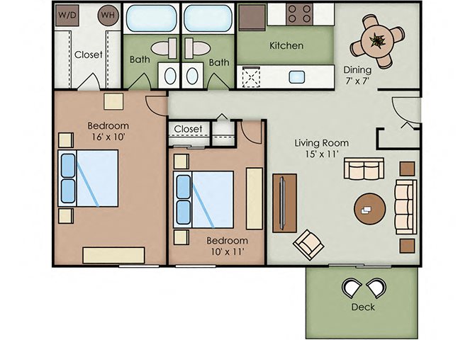 2-2 Classic floor plan. 2-2 Classic floor plan.