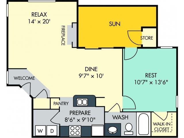 Cathedral Ceiling Gas Firepace Floor Plan 2