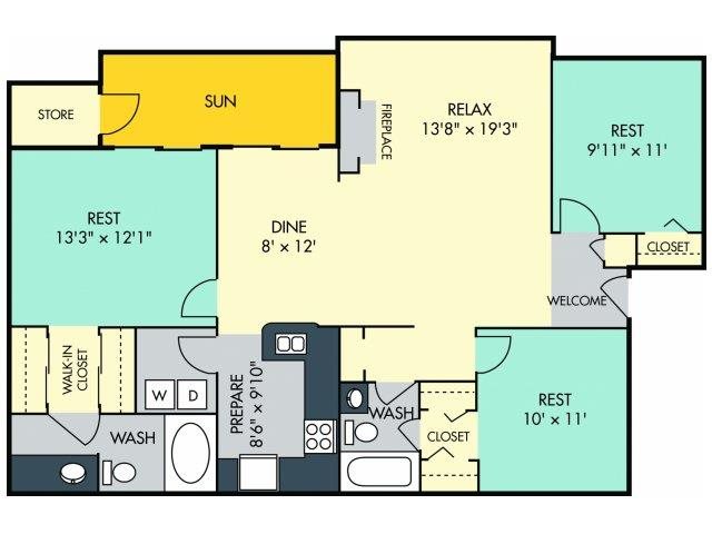Cathedral Ceiling Gas Fireplace Floor Plan 6