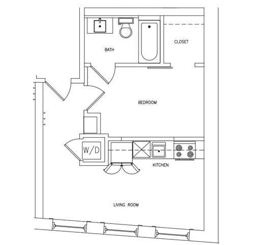 1 BED 1 BATH A Floor Plan 2