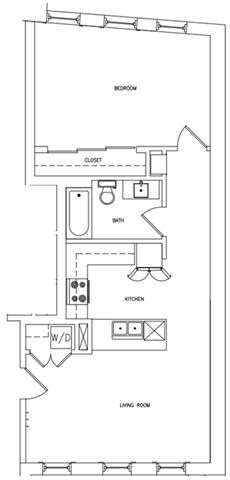 1 BED 1 BATH C Floor Plan 4