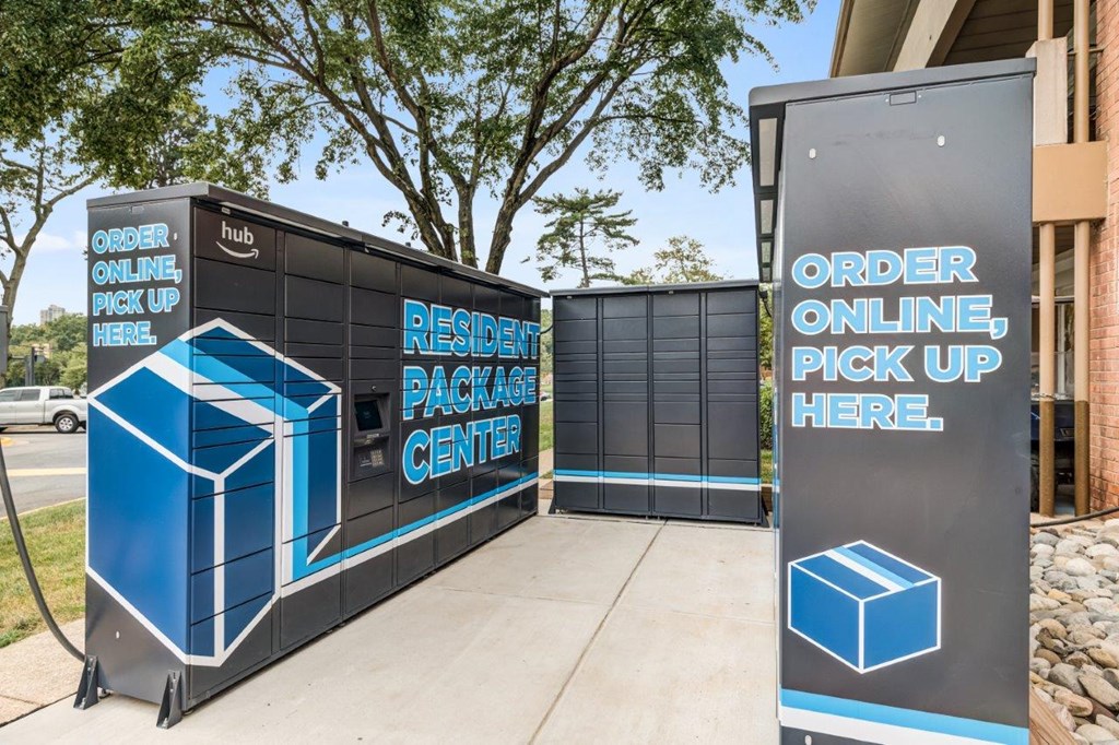 an order online pick up center outside of a building