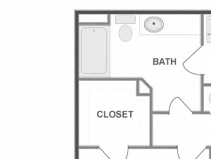 One Bedroom One Bathroom Floor Plan Calder