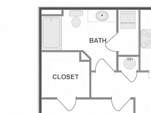 One Bedroom One Bathroom Floor Plan Picasso