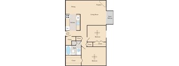 2 Bed, 1 Bath B2