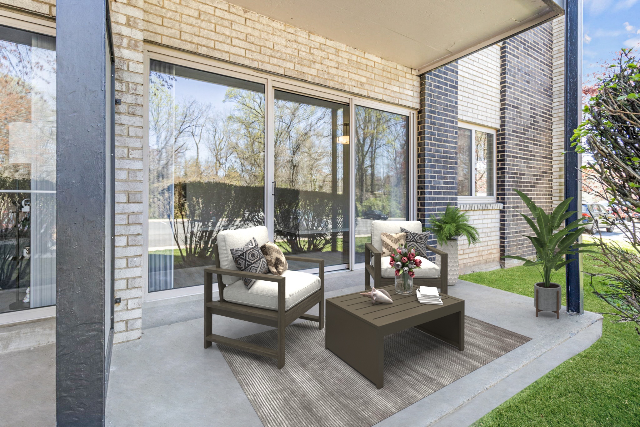 Spacious Patio Area with view private views of mature landscaping