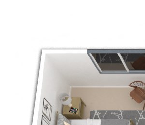 2 Bedroom 1.5 Bath with Alcove or Den