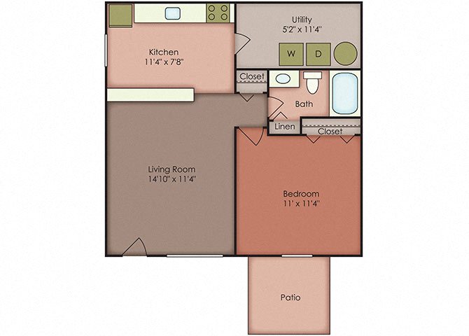 1 Bedroom Floor Plan 2