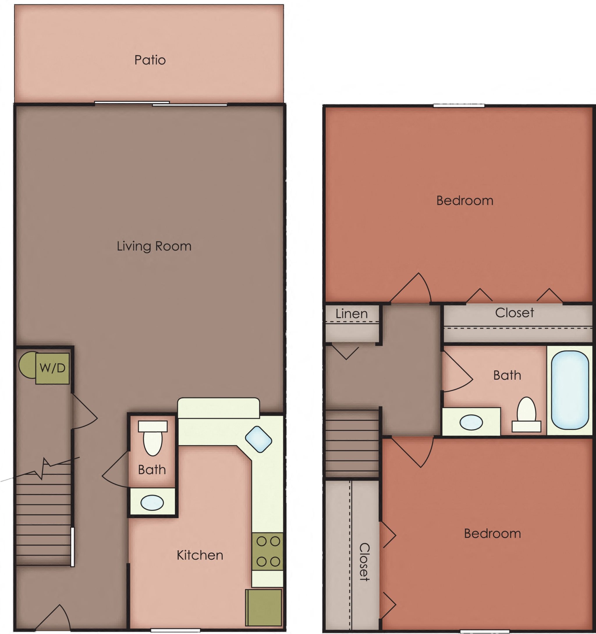 2 Bedroom Townhome Floor Plan 3