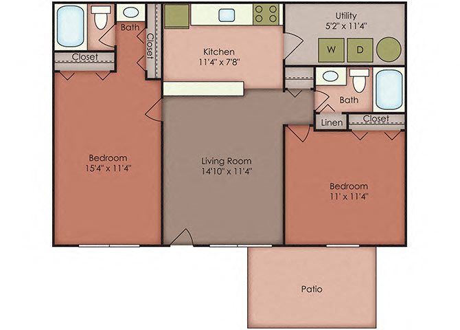 2 Bedroom Floor Plan 5