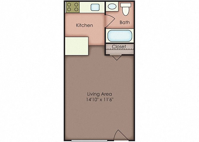 Furnished Studio Floor Plan 1